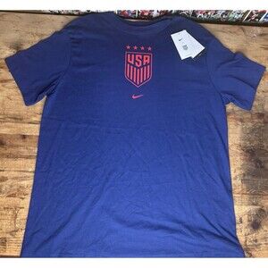 Nike Team USA Soccer T Shirt Women’s Size Medium Blue Red NWT Olympic World Cup
